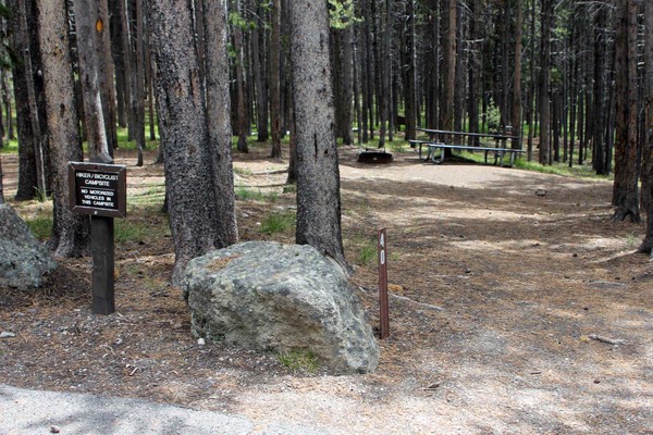 Large boulder at a campsite