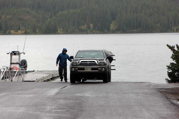 Vehicle at boat dock