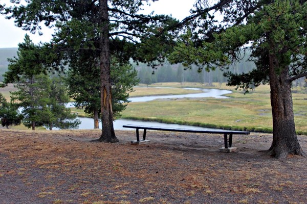 Bench near the Firehole River